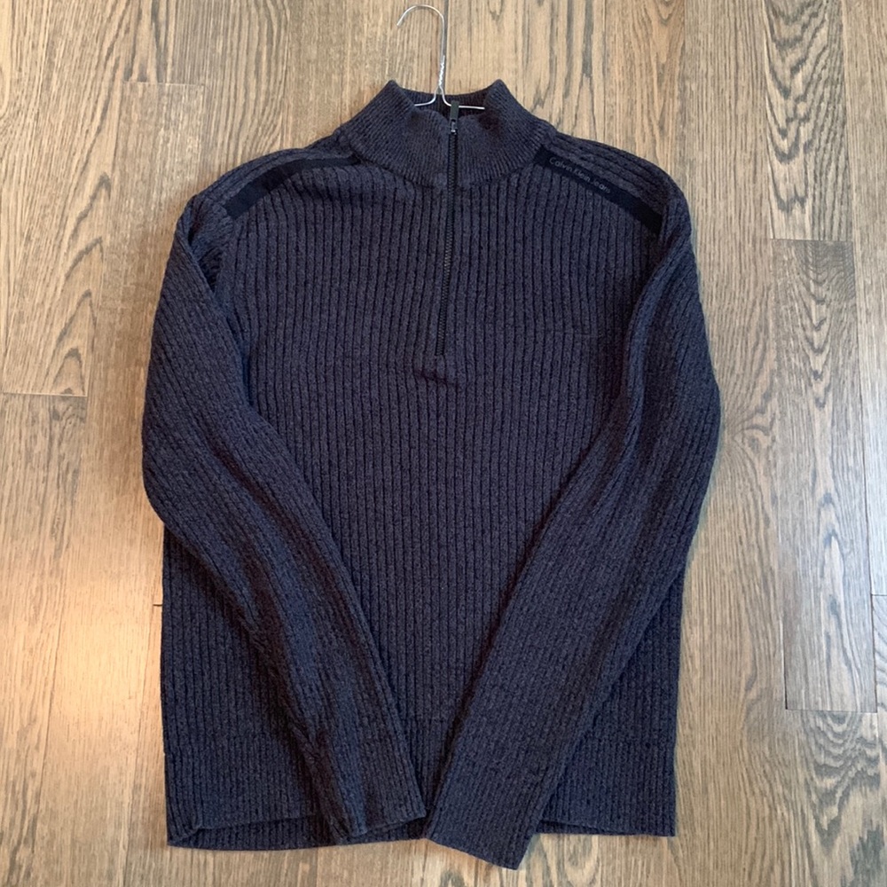 Calvin Klein 1/4 zip sweater - steel gray